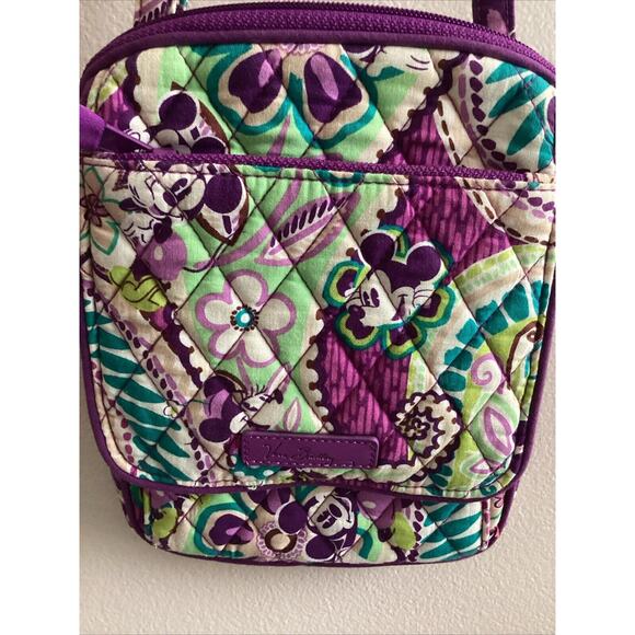 Vera Bradley Disney Plums Up Mickey Minnie Mouse Small Zip Crossbody Purse - Picture 3 of 14